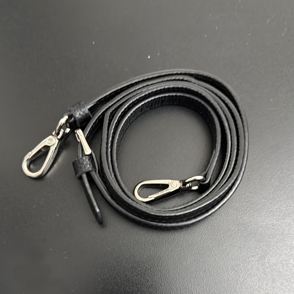 Black leather purse strap